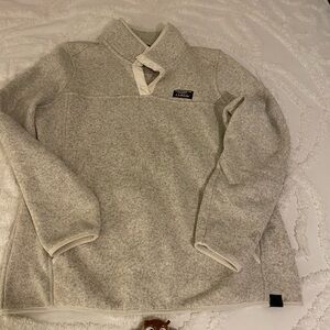 L.L. Bean Women’s Light Gray snap neck pullover